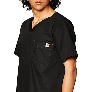 Black Carhartt Men's Ripstop Utility Scrubs - 2X