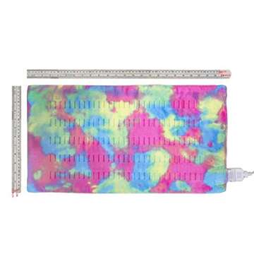 Tie Dye Heating Pad for Back Pain and Cramps Relief, Hot Heated Pad with 3 Heat Settings, 2-Hour Aut...