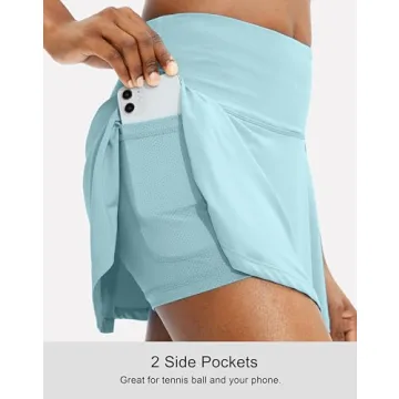 SANTINY Pleated Tennis Skirt with Pockets for Women