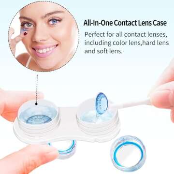 ofone 6 Pack Clear Contact Lens Case, Portable Contact Lenses Cases with Tweezers Remover Tool Solut...