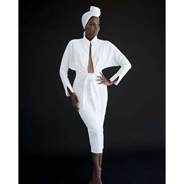 HOMELEX Head Wraps Turbans Stretch Jersey Knit Headwraps Wrap Turban Scarf Tie for Women