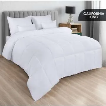 Utopia Bedding Comforters California King Size, All Season Duvet Insert, Down Alternative Box Stitch...