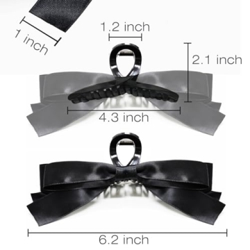 Elegant Sizobi Black Bow Claw Clips for Stylish Women