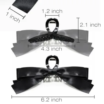 Elegant Sizobi Black Bow Claw Clips for Stylish Women