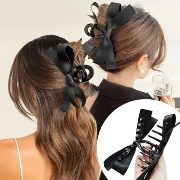 Elegant Sizobi Black Bow Claw Clips for Stylish Women