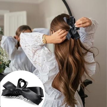 Elegant Sizobi Black Bow Claw Clips for Stylish Women