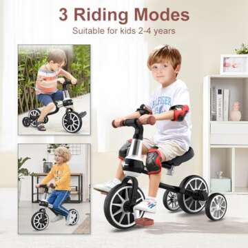 XIAPIA 3 in 1 Toddler Tricycle: The Ultimate Ride-On Experience for Kids Aged 2-4