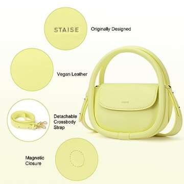 STAISE Designer Top Handle Shoulder Bags for Women - Trendy Mini Crossbody Purses