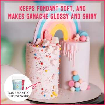 Gourmanity Glucose Syrup for Baking, Liquid Glucose Syrup Perfect as a Sweetener, Thickener and Moisture Retaining Agent, Great for Confectioner’s and Fondant Glaze, Kosher, 2.2lb