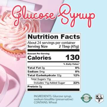 Gourmanity Glucose Syrup for Baking, Liquid Glucose Syrup Perfect as a Sweetener, Thickener and Moisture Retaining Agent, Great for Confectioner’s and Fondant Glaze, Kosher, 2.2lb