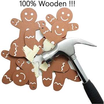 Wooden Gingerbread Garland for Christmas Decor