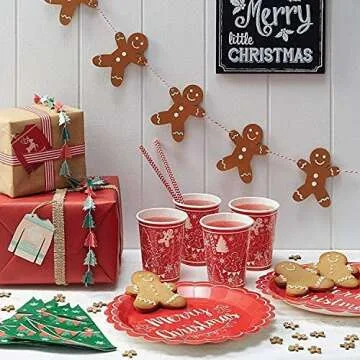 Wooden Gingerbread Garland for Christmas Decor