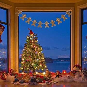 Wooden Gingerbread Garland for Christmas Decor