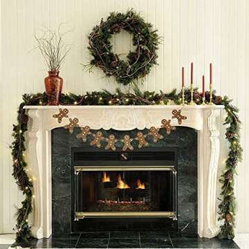 Wooden Gingerbread Garland for Christmas Decor