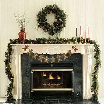 Wooden Gingerbread Garland for Christmas Decor