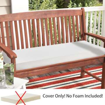 Magpie Fabrics Patio Bench Loveseat Cushion Covers (Replacement Cover only, No Insert!), Waterproof ...
