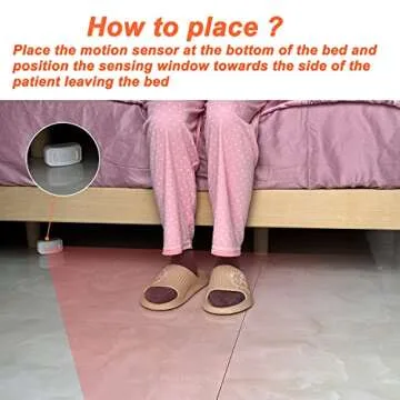 Upgraded Version Bed Sensor Alarm and Fall Prevention for Elderly/Dementia and More,Caregiver Pager Motion Sensor Alarm with 5 Volume Level,Bed Alarm for Elderly Adults Wireless