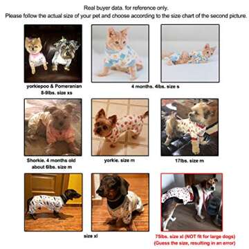 Amakunft 2-Pack Dog Clothes Dogs Cats Onesie Soft Dog Pajamas Cotton Puppy Rompers Pet Jumpsuits Cozy Bodysuits for Small Dogs and Cats