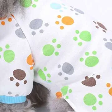 Amakunft 2-Pack Dog Clothes Dogs Cats Onesie Soft Dog Pajamas Cotton Puppy Rompers Pet Jumpsuits Cozy Bodysuits for Small Dogs and Cats