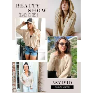 Asvivid Long Sleeve Open Front Cardigans for Women Lightweight Casual Loose Soft Knit Sweater Cardigan Outwear Coat