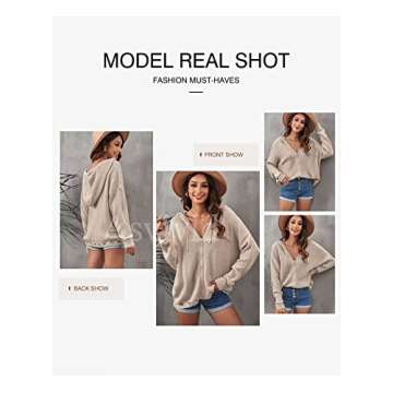 Asvivid Long Sleeve Open Front Cardigans for Women Lightweight Casual Loose Soft Knit Sweater Cardigan Outwear Coat