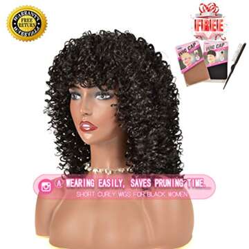 Rosmile Curly Wigs for Black Women - Stylish & Natural Look