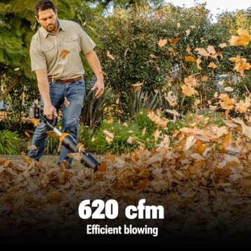 WORX Nitro 40V WG585 Leaf Blower Cordless with Battery & Charger, PowerShare, Blowers for Lawn Care Up to 165 MPH 620 CFM, Lightweight with High-Power Turbine Fan and Brushless Motor