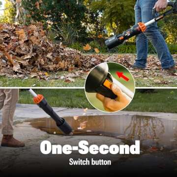 WORX Nitro 40V WG585 Leaf Blower Cordless with Battery & Charger, PowerShare, Blowers for Lawn Care Up to 165 MPH 620 CFM, Lightweight with High-Power Turbine Fan and Brushless Motor