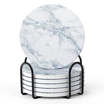LIFVER Coasters - Marble-Style, Stylish & Absorbent