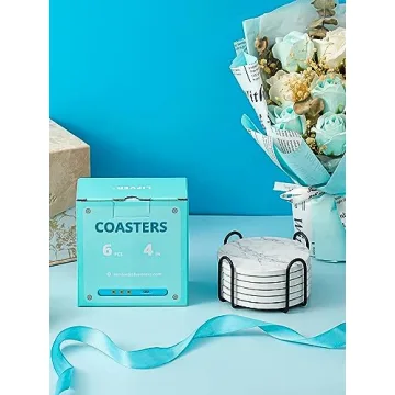 LIFVER Coasters - Marble-Style, Stylish & Absorbent