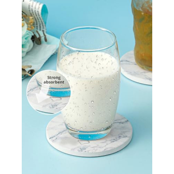 LIFVER Coasters - Marble-Style, Stylish & Absorbent