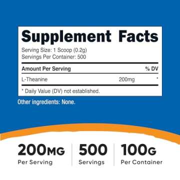 Nutricost L-Theanine Powder 100 Grams - Gluten Free & Non-GMO