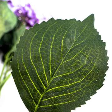 Fuchsia Hydrangea Silk Flowers Plant, 2-Pack - Vivid & Realistic Artificial Blooms for Home, Office,...