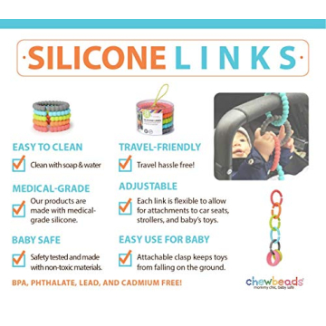 Chewbeads Baby Links - Safe Silicone Toy Rings for Toddlers