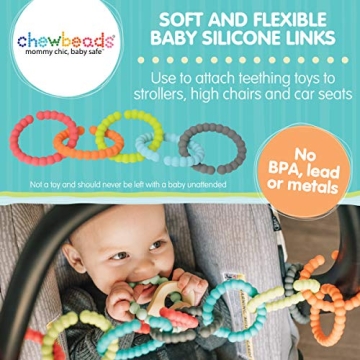 Chewbeads Baby Links - Safe Silicone Toy Rings for Toddlers
