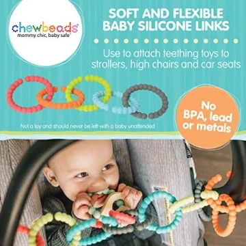 Chewbeads Baby Links - Safe Silicone Toy Rings for Toddlers