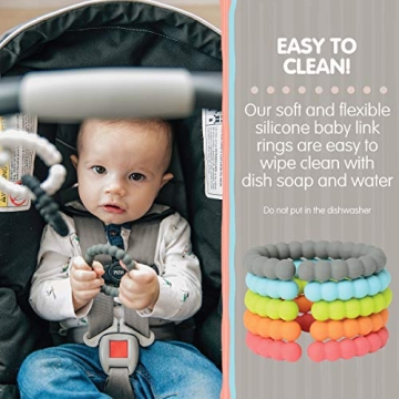 Chewbeads Baby Links - Safe Silicone Toy Rings for Toddlers