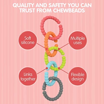 Chewbeads Baby Links - Safe Silicone Toy Rings for Toddlers