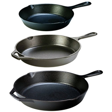 Lodge Cast Iron Skillet Set 12 10.25 8 Inch Bundle