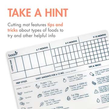 Boon DIVVY Baby Solid Food Prep Starter Kit - Includes 11x14 Silicone Placemat, Grater, and Crinkle Cutter - Baby Feeding Set - Baby Food Cutting Mat for Baby Feeding Supplies - 3 Count