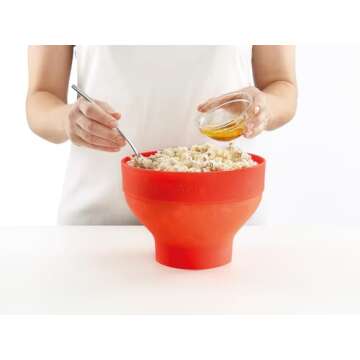 Lekue Microwave Popcorn Popper/Popcorn Maker, Red