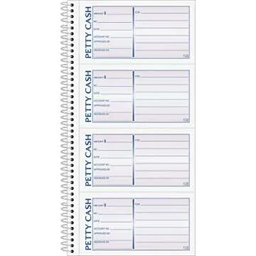Adams Spiral Petty Cash Book, 200 Sets, Carbonless