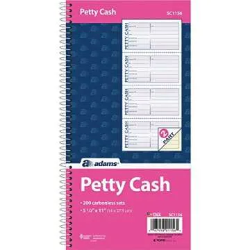 Adams Spiral Petty Cash Book, 200 Sets, Carbonless