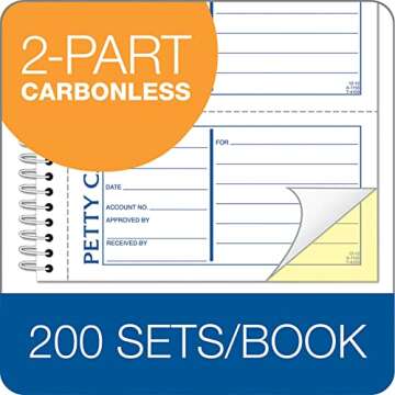 Adams Spiral Petty Cash Book, 200 Sets, Carbonless