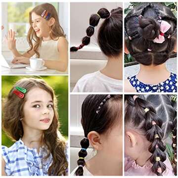 BESARME 1000pcs Colorful Mini Rubber Bands for Hair, Hair Ties Set with 16pcs Styling Tools for Baby Girls, Women's Hair Accessories Gift, Macaron color