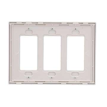 EATON PJS263W Arrow Hart Pjs263 Decorative Screw Less Wall Plate, 3 Gang, 4-1/2 in L X 6.37 in W X 0.08 in T, White