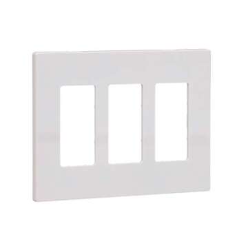 EATON PJS263W Arrow Hart Pjs263 Decorative Screw Less Wall Plate, 3 Gang, 4-1/2 in L X 6.37 in W X 0.08 in T, White