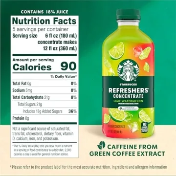 Starbucks Refreshers Lime Watermelon Concentrate - Refreshing Cold Drinks, 32 fl oz