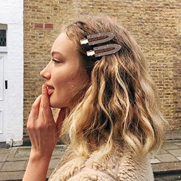 Magicsky 8PCS No Crease Hair Clips with Rhinestones for Women