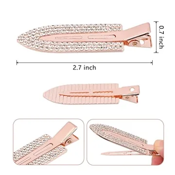 Magicsky 8PCS No Crease Hair Clips with Rhinestones for Women